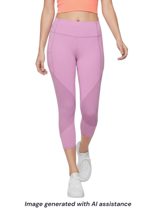 Athleta Pants - Athleta S violet blush mesh contender capri leggings